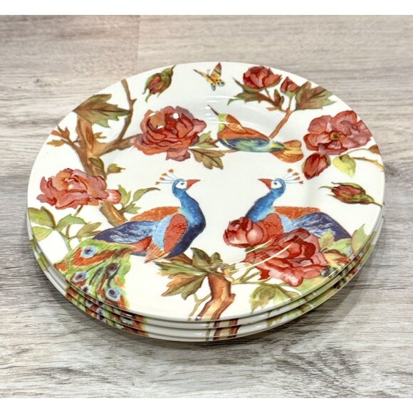 Set of 4 Andrew Tanner England Majestic Peacock Salad Plates Royal Stafford Lot1 - Picture 2 of 5